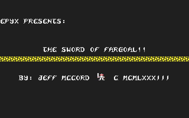 Sword of Fargoal screenshot 2 for Commodore 64
